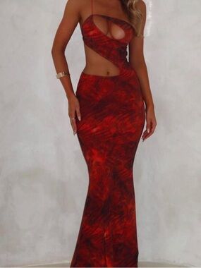 Outcast Red Burgundy Cutout Maxi Dress Size Small